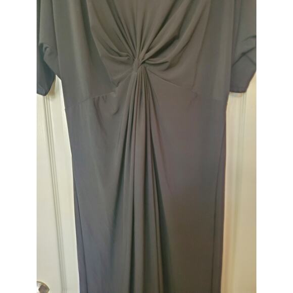 Koh Koh Black V-Neck Front Knot Slimming Side Slit Maxi Dress NWT, Plus Size 2XL - Picture 6 of 13